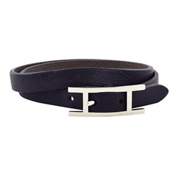 Hermes Hapi Double Wrap Bracelet Black - One Size - Picture 1 of 3